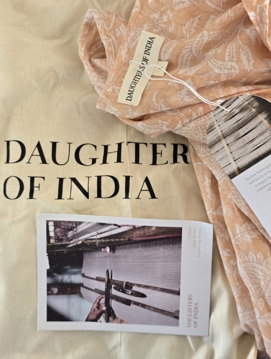 DAUGHTERS OF INDIA Kyra Midi Dress Apricot Blush Small NWT - Picture 7 of 10